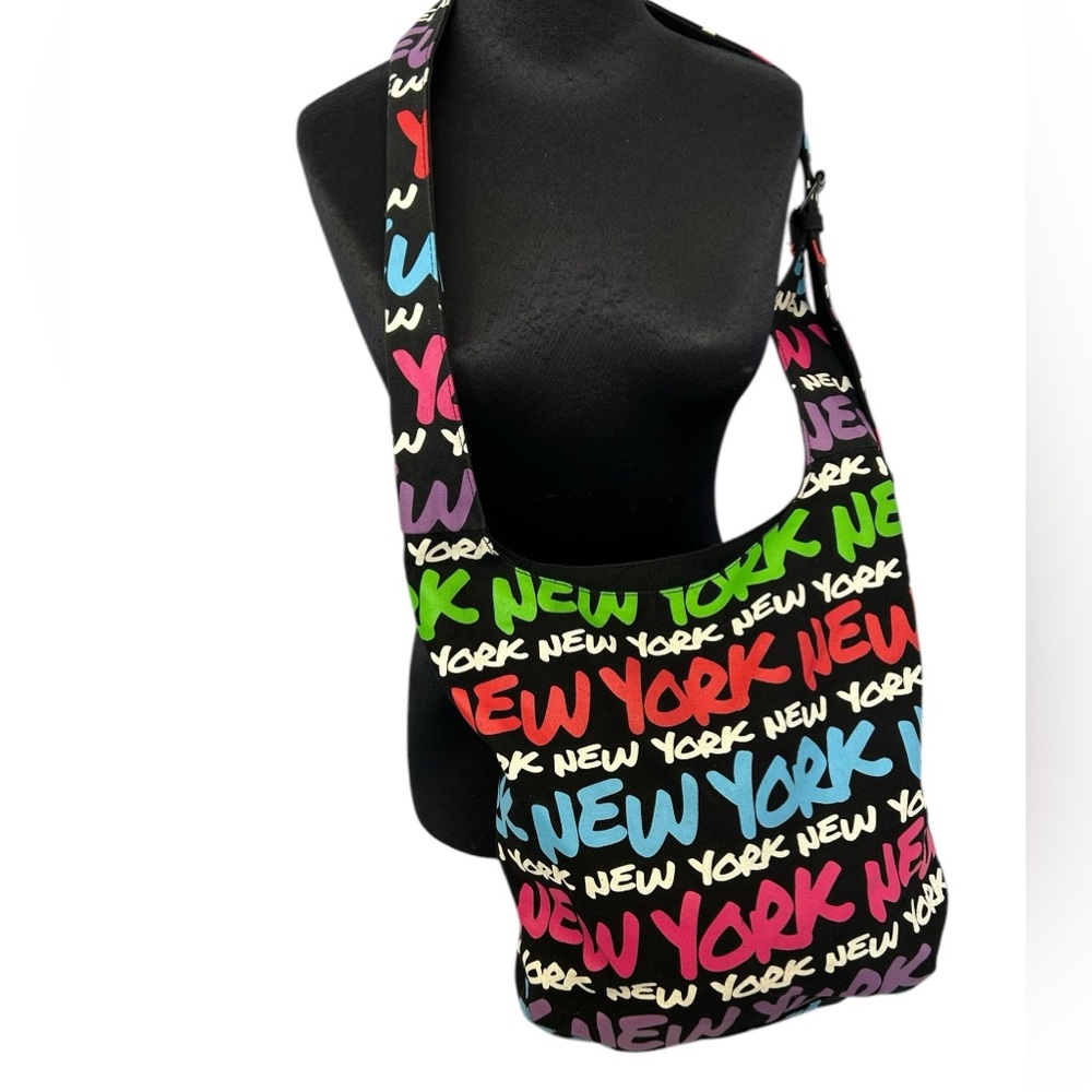 ARKASH New York Crossbody Bag Black And Multi Color City Purse Tote Carryall